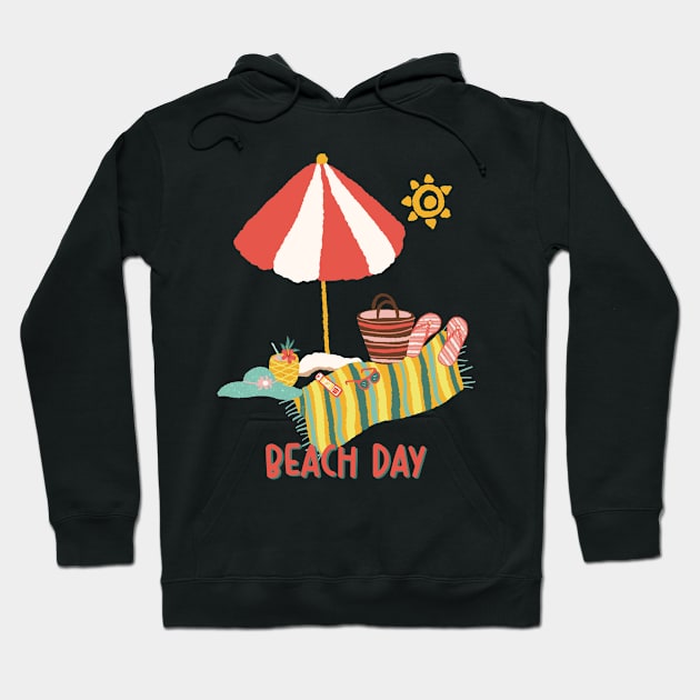 Beach Day Hoodie by MarcyBrennanArt